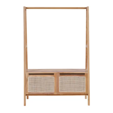 Cloth Hanger with 2 Rattan Doors