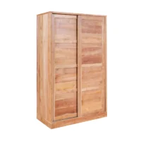 Wardrobe Teak 2 Sliding Doors, 1