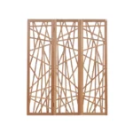 Abstract Teak Folding Screen