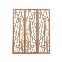 Abstract Teak Folding Screen