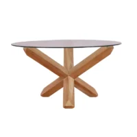 Round Dining Table with Glass Top (DT-05) (1)