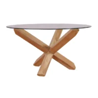 Round Dining Table with Glass Top (DT-05)