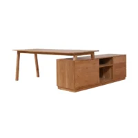 WRITING DESK WITH SHELVING STORAGE (2)