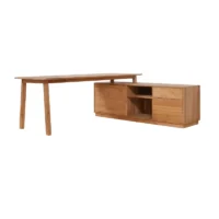 WRITING DESK WITH SHELVING STORAGE (3)